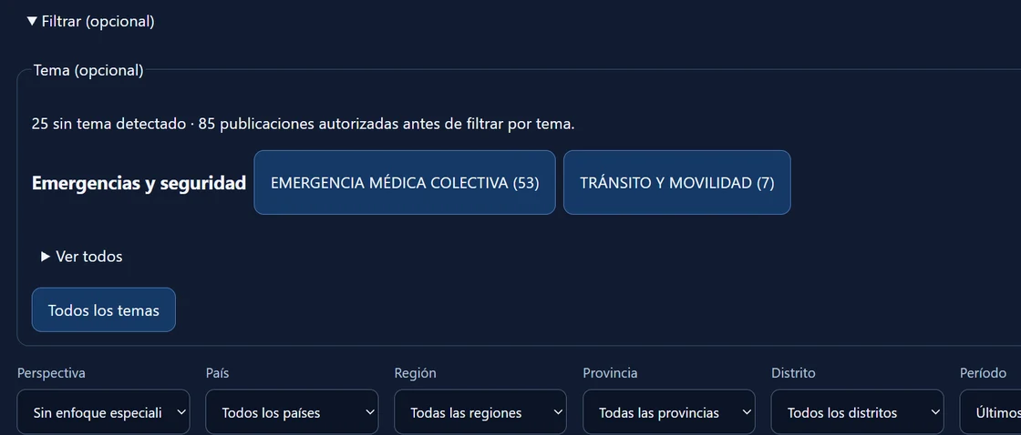 Captura real del selector de temas de Collector